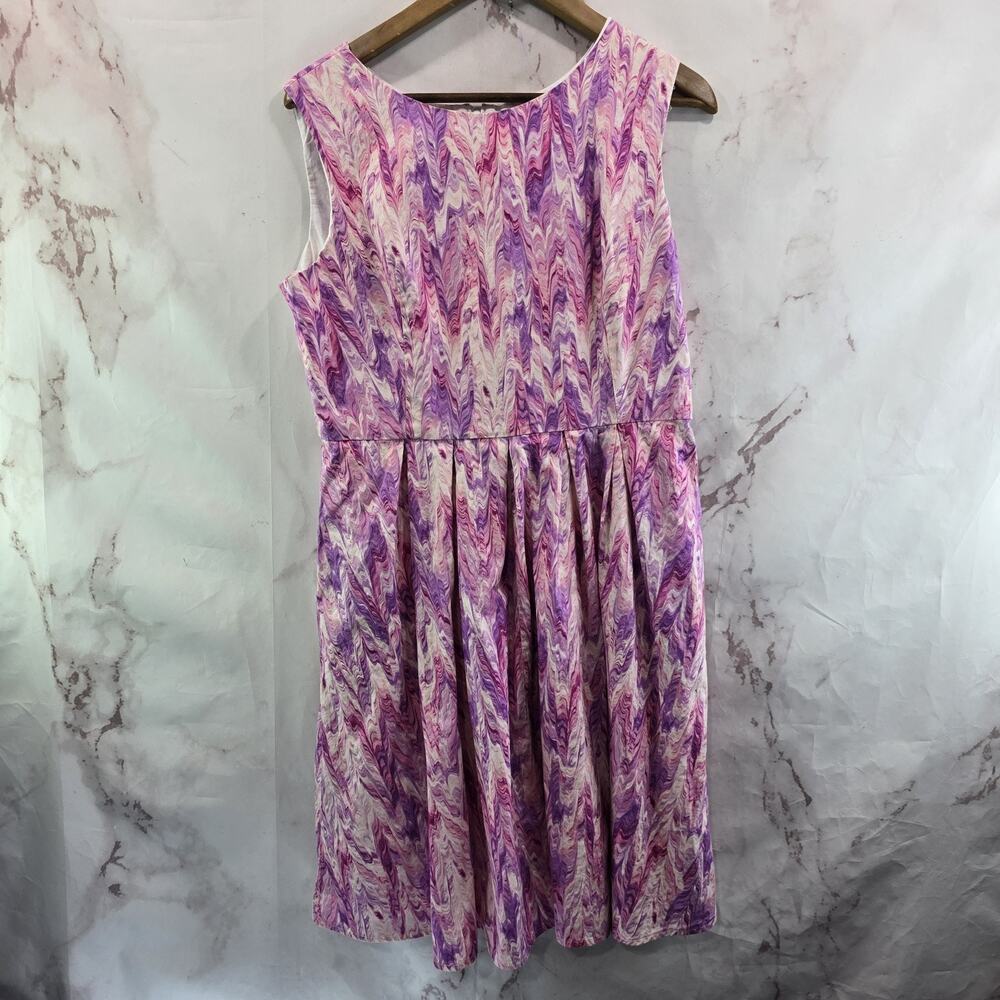 Myrtlewood Of CA - Sleeveless Pink & Purple Marble Women's Dress (XL)